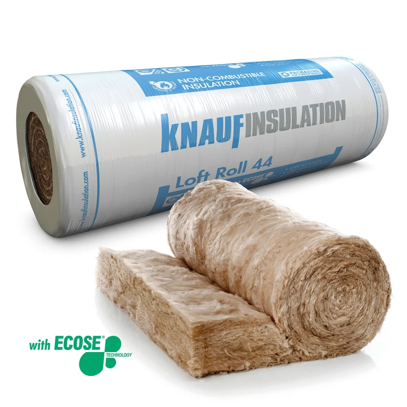 Knauf insulation loft roll installed in roof space